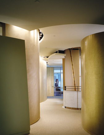 Main Corridor of Earth Quadrant, View of Opening to Floor Below and Office Area in Background
