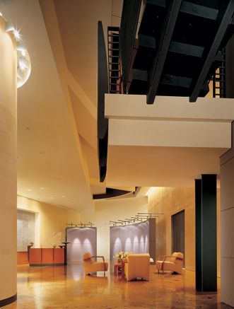 Main Two-Story Reception Area, View Toward Seating Area and Reception Desk