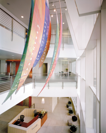 View from Second Floor of Three-Story Entry Lobby