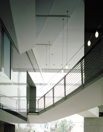 View from Main Lobby to Executive Briefing Center Entrance Above