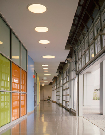 'Main Street' Corridor with View Toward Amenity Storefronts and Campus Courtyard