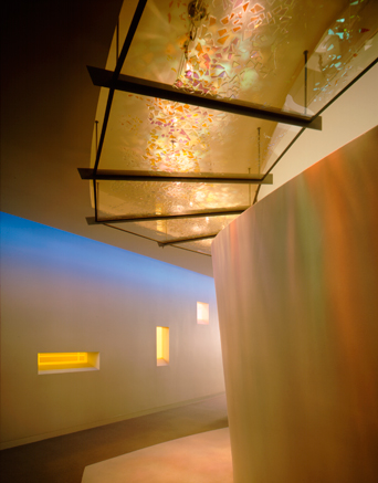 Dichroic Glass Ceiling Canopy at Main Sales Demo Area