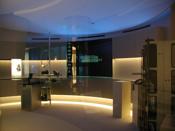 Product Display Demo Room with Blue Ceiling on Programmed LED Lighting Loop